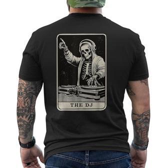 The Dj Tarot Card Skeleton Music Deck Party Major Arcana Men's T-shirt Back Print - Thegiftio UK