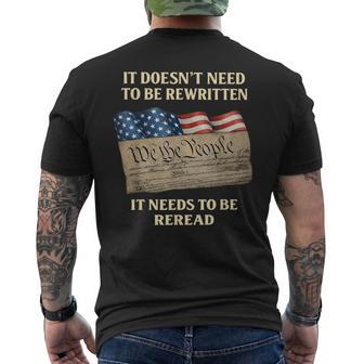 It Doesn’T Need To Be Rewritten It Needs To Be Reread Men's T-shirt Back Print - Thegiftio UK