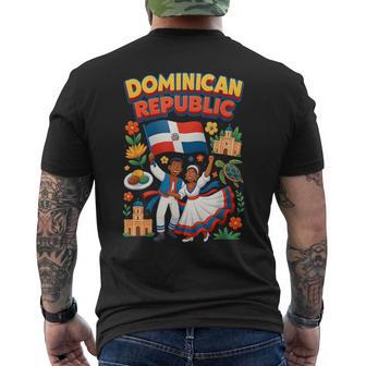 Dominican Republic Culture Pride Folkloric Dance Fancy Dress Men's T-shirt Back Print - Thegiftio