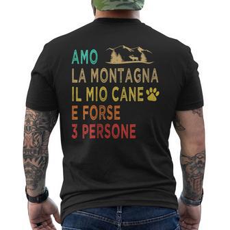 Donna Amo Le Montagne E Il Mio Cane Citazione Divertente Con Collo A T-shirt da uomo con stampa posteriore - Novitaregali