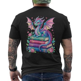 Dragon Book Fantasy Reading Men's T-shirt Back Print - Thegiftio