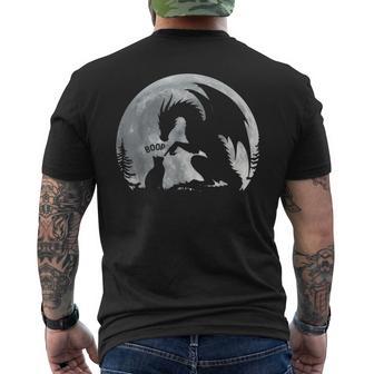 Dragon Boop Cat Under Full Moon Cute Fantasy Night Men's T-shirt Back Print - Thegiftio UK