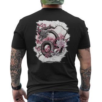 Dragon Japon Fleurs De Cerisier Japonais Néon Fleurs T-shirt imprimé au dos - Cadeauxyz
