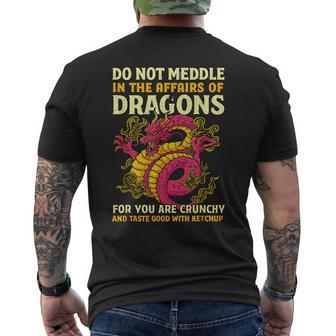 Dragons For You Are Crunchy Taste Good With Ketchup Men's T-shirt Back Print - Thegiftio UK