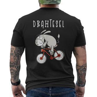 Drahtesel Wortspiel I Esel Fährt Fahrrad Comic I Rad Fahrer T-Shirt mit Rückendruck - Seseable