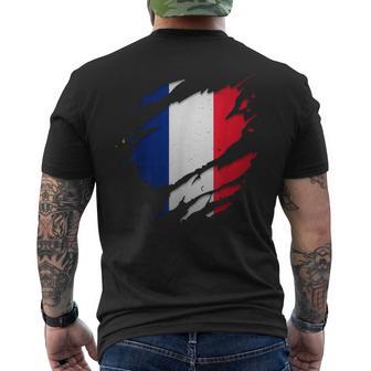 Drapeau De La France Déchiré T-shirt imprimé au dos - Cadeauxyz