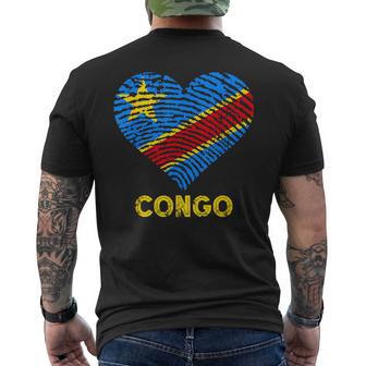 Drapeau De La République Du Congo Coeur Rdc Fierté Congolaise T-shirt imprimé au dos - Cadeauxyz