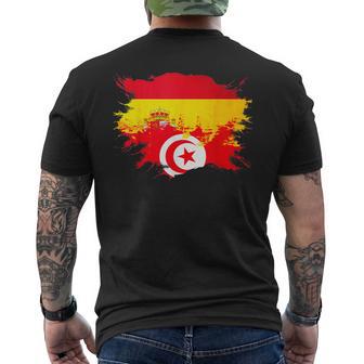 Drapeau De L'espagne Et De La Tunisie T-shirt imprimé au dos - Cadeauxyz