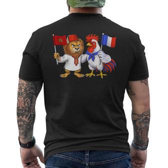 Drapeau France Maroc Racines Franco-Marocaines Fierté T-shirt imprimé au dos - Cadeauxyz