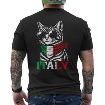 Drapeau Italien Drôle Chat Italie T-shirt imprimé au dos - Cadeauxyz