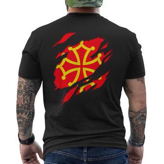 Drapeau Occitanie Blason Déchiré À Effet 3D France T-shirt imprimé au dos - Cadeauxyz