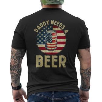 Drinking Dad Fathers Day Daddy Needs A Beer Men's T-shirt Back Print - Thegiftio UK