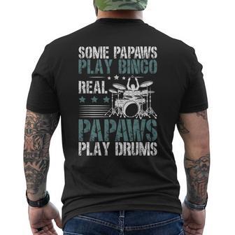 Drummer Papaw Drum Papaw Drummer Papaw Grandpa Men's T-shirt Back Print - Thegiftio UK