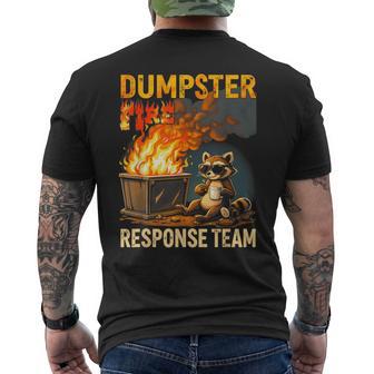 Dumpster Fire Response Team Trash Raccoon Drinking Campfire Men's T-shirt Back Print - Thegiftio