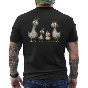 Eagerlys Arte Colorido Y Divertido De Pollo Familia De Pollo Loco Camiseta Hombre Estampado Espalda - Regaloses