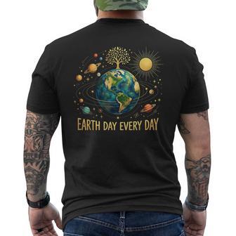 Earth Day Every Day Save The Earth Planets Men's T-shirt Back Print - Monsterry