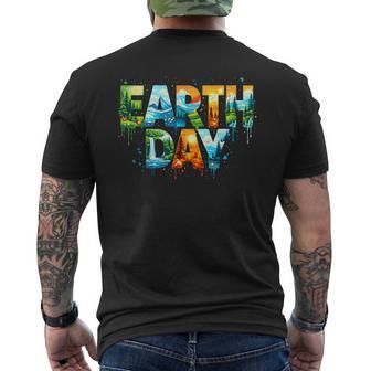 Earth Day Nature Elements Environmental Recycling April 22 Men's T-shirt Back Print - Monsterry