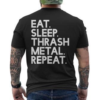 Eatleep Thrash メタルリピート 音楽 メンズTシャツ バックプリント - Kawaiitshirt