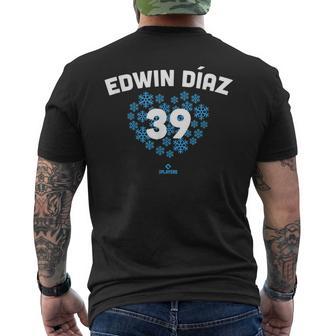 Edwin Diaz Heart New York Baseball Fansalentines メンズTシャツ バックプリント - Kawaiitshirt