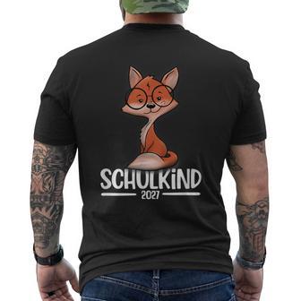 Einschulung Kinder 2027 Fuchs -Chulkind 2027 Für 1 Klasse T-Shirt mit Rückendruck - Geschenkecke