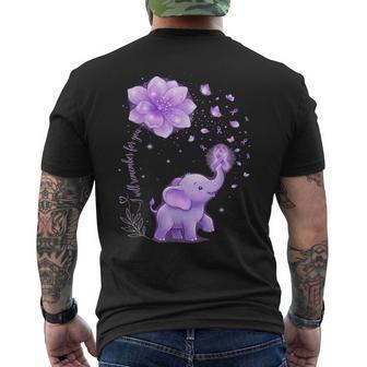 Elephant Purple I Will Remember For You Alzheimers Awareness Men's T-shirt Back Print - Thegiftio UK