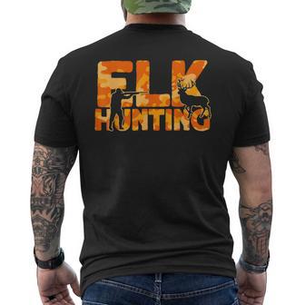 Elk Hunter Orange Camouflage Wapiti Chasse T-shirt imprimé au dos - Cadeauxyz