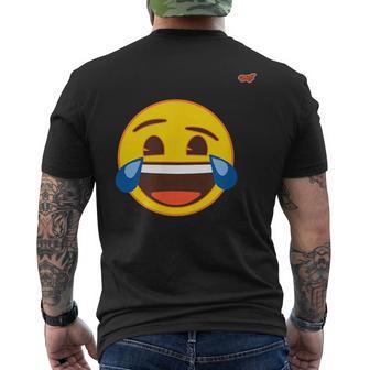 Emoticon Ridere Piangere Ridere Gialloorriso Icona Chat T-shirt da uomo con stampa posteriore - Novitaregali