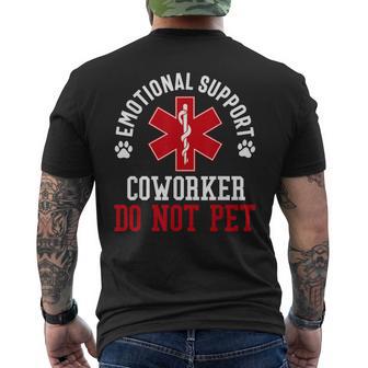 Emotional Support Coworker Do Not Pet Employee Men's T-shirt Back Print - Thegiftio UK