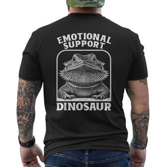 Emotional Support Dinosaur Bearded Dragon Lizard Men's T-shirt Back Print - Thegiftio