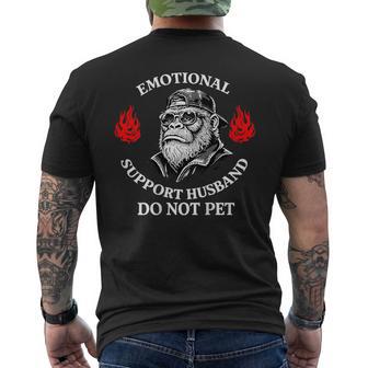 Emotional Support Husband Do Not Pet On Back Men's T-shirt Back Print - Monsterry