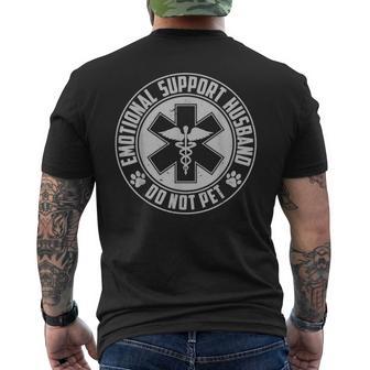 Emotional Support Husband Do Not Pet Dog Lover Couples Men's T-shirt Back Print - Thegiftio
