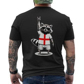 Englische Flagge Waschbär Lustig England T-Shirt mit Rückendruck - Seseable