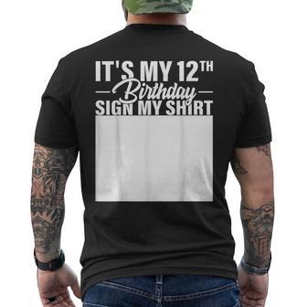Es Mi Cumpleaños Número 12 Firma Mi Camisa Fiesta De Cumpleaños De 12 Años Camiseta Hombre Estampado Espalda - Regaloses