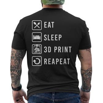 Esseniechlaf 3D-Druck Wiederholen 3D-Druck Nerd 3D-Drucker Geschenk T-Shirt mit Rückendruck - Seseable