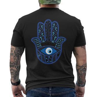 Evil Eye Artwork Hamasa Good Luck Hand Of Fatima Hipster メンズTシャツ バックプリント - Kawaiitshirt