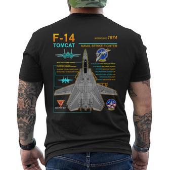 F-14 Tomcat Jet Airplane Engineering Blueprint Men's T-shirt Back Print - Thegiftio UK