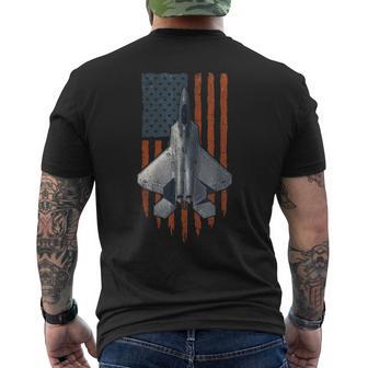 F-22 Raptor Usa Flag Men's T-shirt Back Print - Thegiftio UK