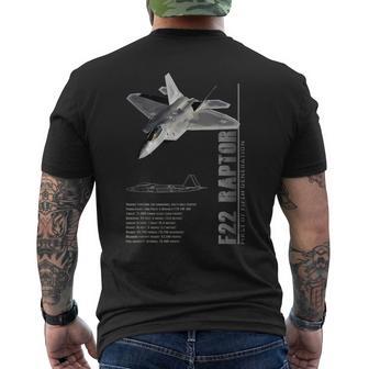F-22 ラプター ジェット戦闘機仕様 メンズTシャツ バックプリント - Kawaiitshirt