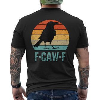 F-Caw-F Black Crow Black Bird Retro Sunset Vintage F-Caw-F Men's T-shirt Back Print - Thegiftio UK