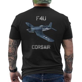 F4u コルセア ヴィンテージ Us Ww2 ウォーバード戦闘機 メンズTシャツ バックプリント - Kawaiitshirt