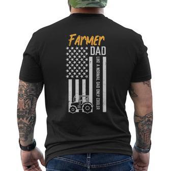 Farmer Dad Like Normal Only Cooler Us Flag Fathers Day Papa Men's T-shirt Back Print - Thegiftio UK