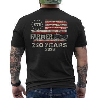 Farmer Tractor 250 Years American 250Th Anniversary Usa Men's T-shirt Back Print - Thegiftio UK