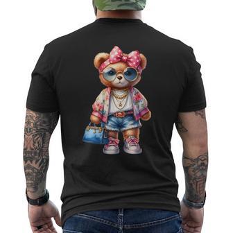 Fashion Bear Style Cute Chic Outfit Graphic Men's T-shirt Back Print - Monsterry