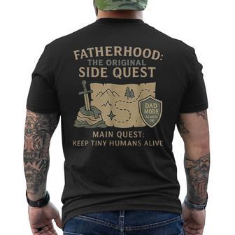 Father Dad Fatherhood The Original Side Quest Dad Mode Men's T-shirt Back Print | Mazezy