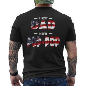 Father First Dad Now Pop-Pop Patriotic For Men Men's T-shirt Back Print - Thegiftio UK