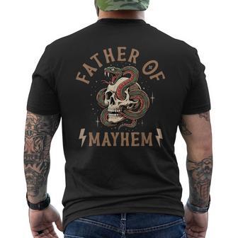 Father Of Mayhem Fathers Day Dad Humor Men Men's T-shirt Back Print - Thegiftio UK