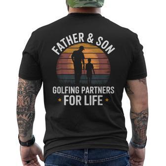 Father Son Golfing Partners Family Golf Matching Dad Golfer Men's T-shirt Back Print - Thegiftio
