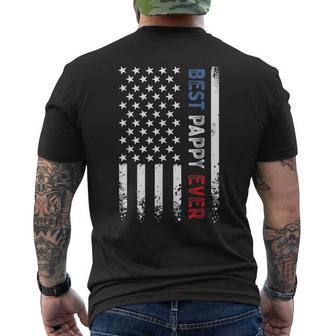 Father's Day Best Pappy Ever American Flag Distressed Men's T-shirt Back Print - Thegiftio UK