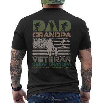 Fathers Day Dad Grandpa Veteran Great Grandpa From Grandkids Men's T-shirt Back Print - Thegiftio UK