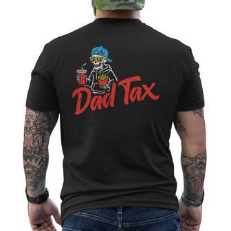 Fathers Day Dad Tax Skeleton Pocket Food Humor Papa Men's T-shirt Back Print - Thegiftio